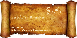 Zalán Aranka névjegykártya