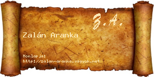 Zalán Aranka névjegykártya